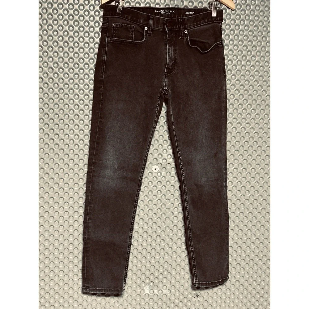 Banana Republic Traveler Slim Fit Jeans Men's 30x30 Stretch Black Denim Pants